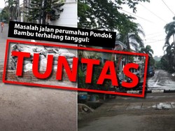 Before-After Pembongkaran Tanggul Halangi Jalan di Pondok Bambu