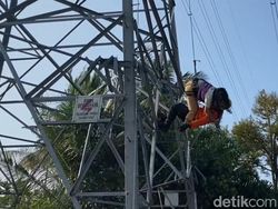 Panjat Tower SUTET di Pekanbaru, Wanita ODGJ Pingsan Saat Dievakuasi