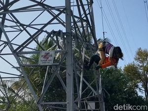 Panjat Tower SUTET di Pekanbaru, Wanita ODGJ Pingsan Saat Dievakuasi