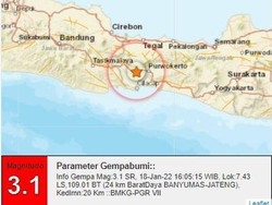 Gempa Darat M 3,1 Goyang Banyumas