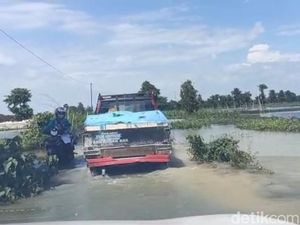 Banjir Luapan Bengawan Njero Lamongan Kembali Naik Setelah Sempat Surut