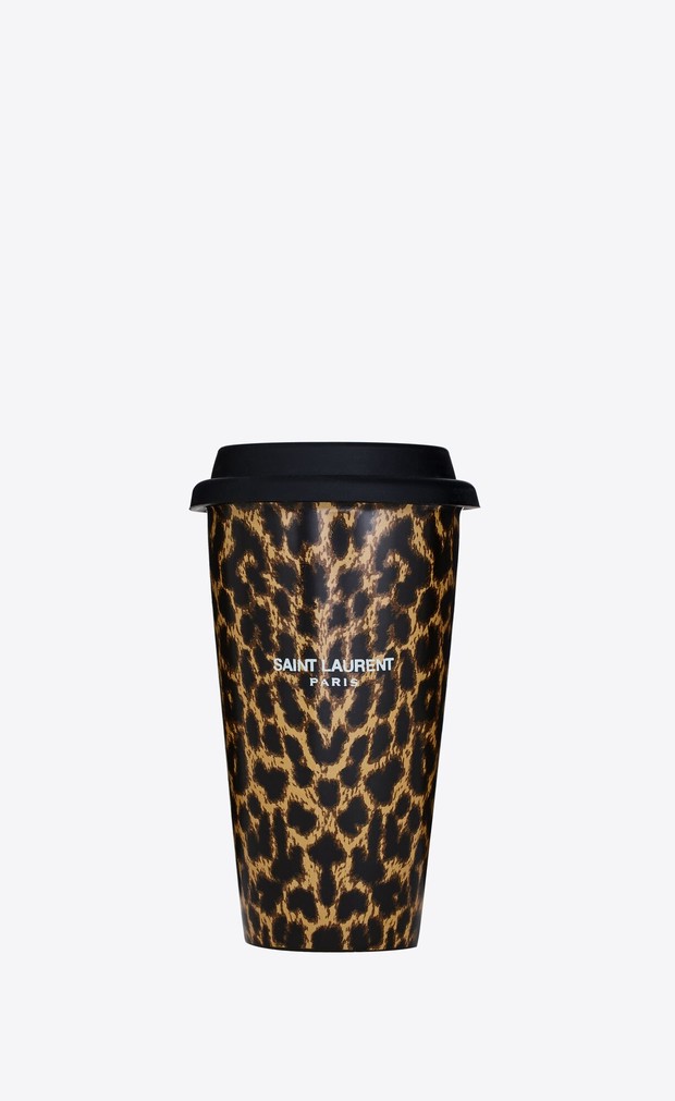 Saint Laurent coffee cup leopard print/