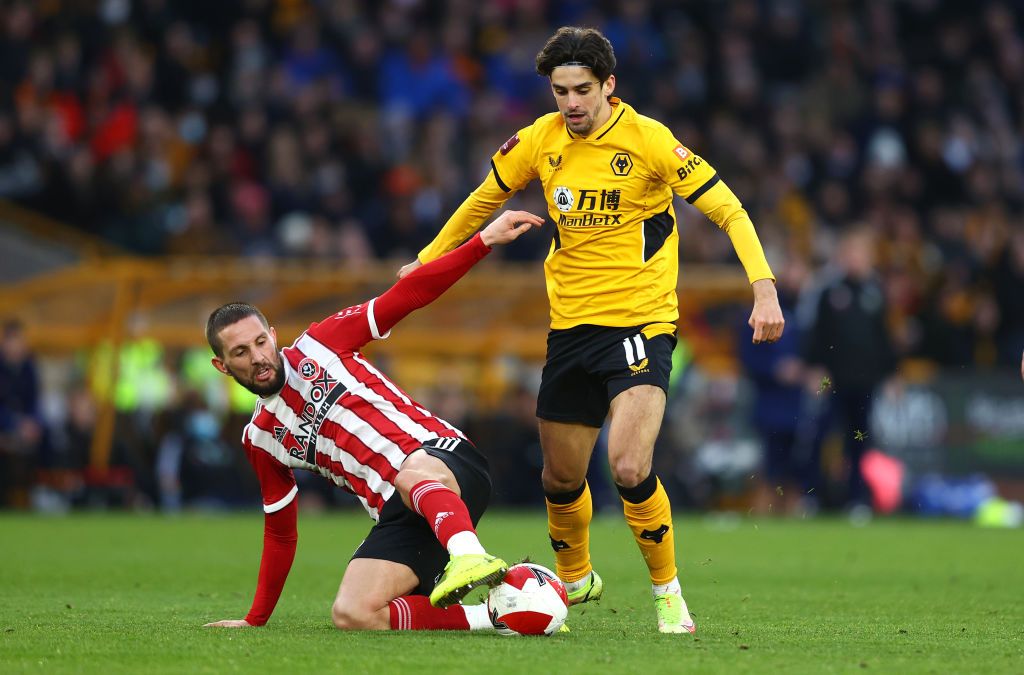 STOKE ON TRENT, ENGLAND - JULY 31: Francisco Trincao of Wolverhampton Wanderers during a Pre-Season Friendly match between Stoke City and Wolverhampton Wanderers at Britannia Stadium on July 31, 2021 in Stoke on Trent, England. (Photo by Alex Pantling/Getty Images)