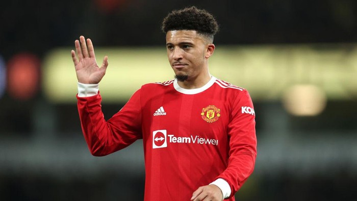 NORWICH, ENGLAND - DECEMBER 11: Jadon Sancho of Manchester United during the Premier League match between Norwich City and Manchester United at Carrow Road on December 11, 2021 in Norwich, England. (Photo by Alex Pantling/Getty Images)