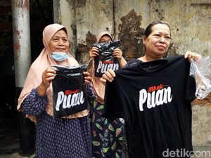 Puan Bagi-bagi Kaus Mbak Puan ke Warga di Boyolali