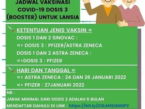 Woro-woro, Lur! Jadwal Vaksinasi Booster Lansia di Sleman Woro-woro, Lur! Jadwal Vaksinasi Booster Lansia di Sleman