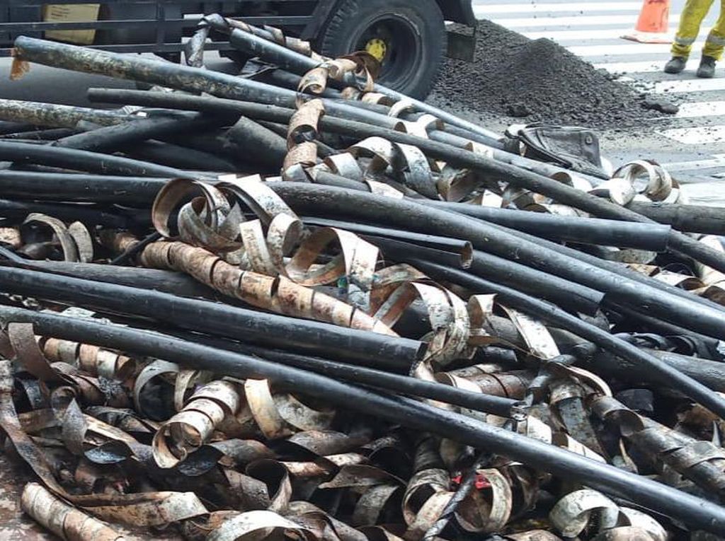 Puluhan Kg Kulit Kabel Ditemukan di Gorong-gorong Kemayoran Jakpus