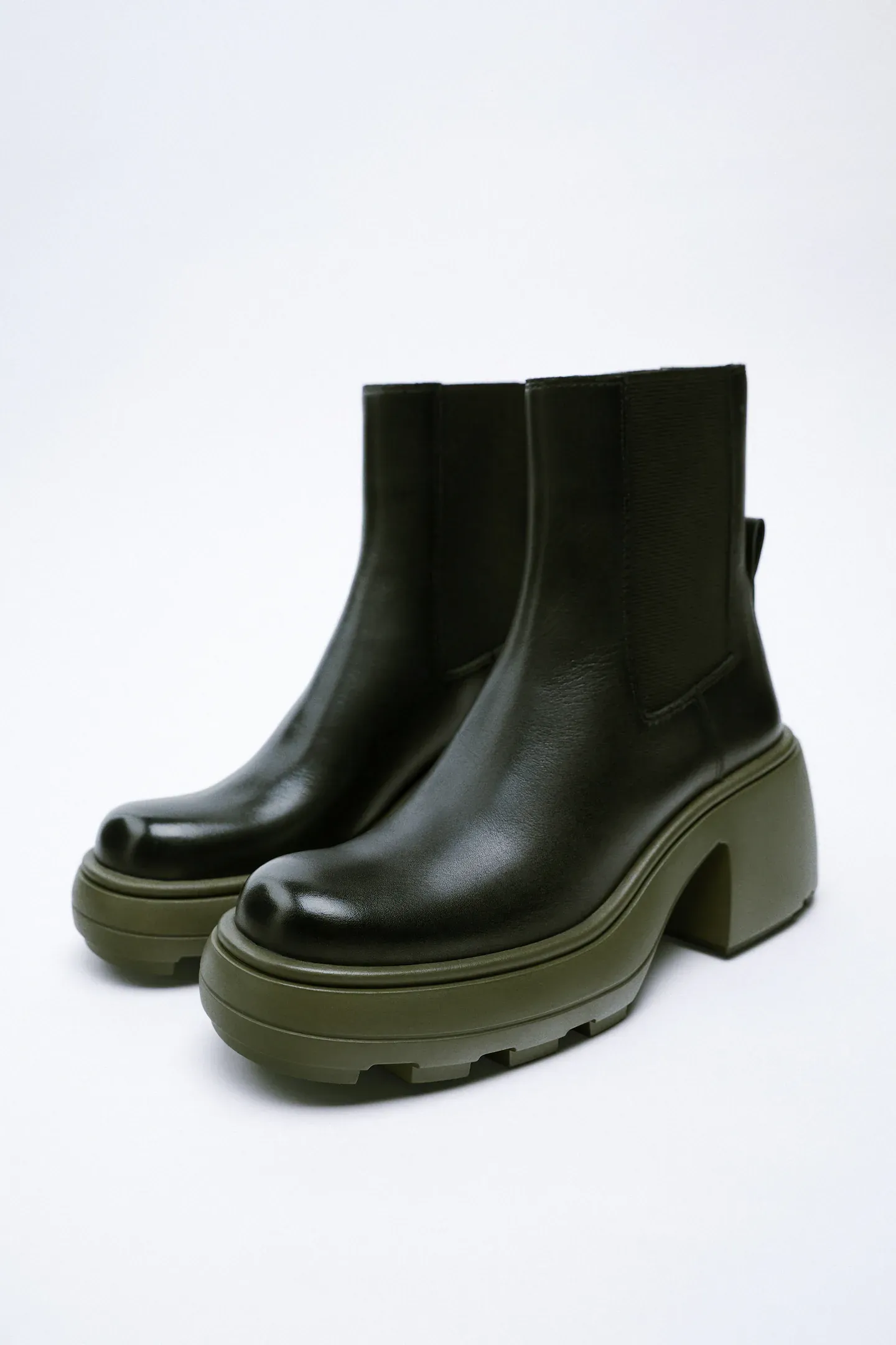 Zara - Bot Semata Kaki Kulit Hak Track