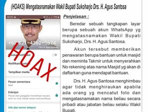 Wakil Bupati Sukoharjo Dicatut WA Minta Rekening Masjid