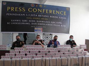 3 Penyelundup 3,3 Juta Rokok Ilegal Senilai Rp 6,6 M di Aceh Ditangkap 3 Penyelundup 3,3 Juta Rokok Ilegal Senilai Rp 6,6 M di Aceh Ditangkap