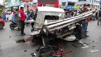 Bikin Merinding, Begini Kondisi Mobil Usai Kecelakaan Maut Balikpapan