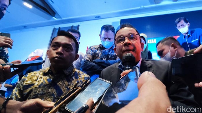 Anies Baswedan di Acara Masyarakat Sulsel Menyambut Anies Baswedan di Makassar. (Hermawan/detikcom)