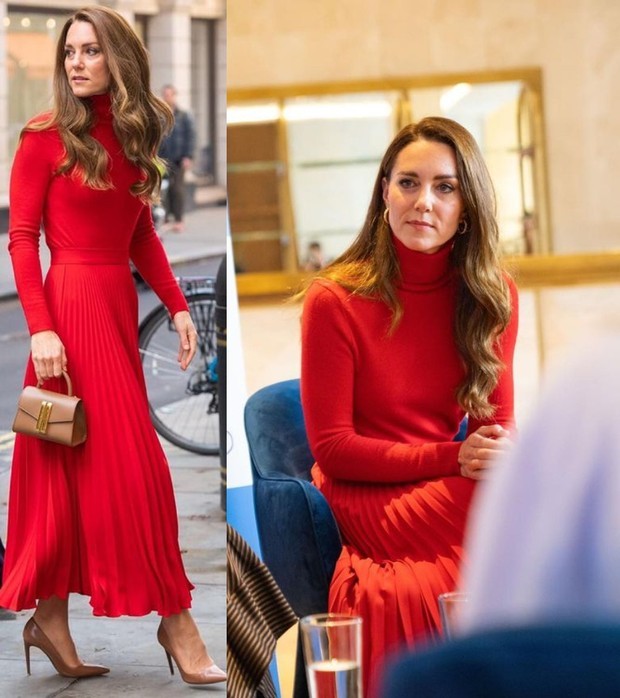 Kate Middleton dengan Tas dari DeMellier/Instagram.com/dukeandduchessofcambridge, katemiddleton_fashion Kate Middleton