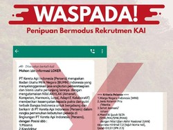 Awas Penipuan! Beredar Undangan Rekrutmen Pegawai KAI Bodong