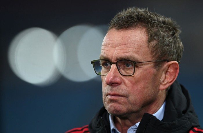 BIRMINGHAM, ENGLAND - JANUARY 15:  Manchester United manager Ralf Rangnick talks to the media after the Premier League match between Aston Villa and Manchester United at Villa Park on January 15, 2022 in Birmingham, England. (Photo by Shaun Botterill/Getty Images)