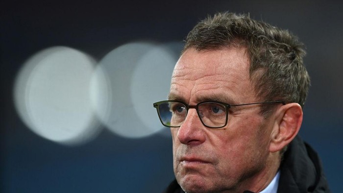 BIRMINGHAM, ENGLAND - JANUARY 15:  Manchester United manager Ralf Rangnick talks to the media after the Premier League match between Aston Villa and Manchester United at Villa Park on January 15, 2022 in Birmingham, England. (Photo by Shaun Botterill/Getty Images)