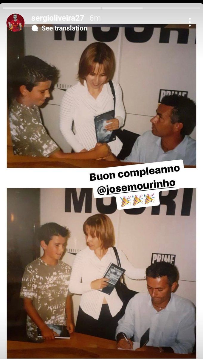 Sergio Oliveira, Jose Mourinho