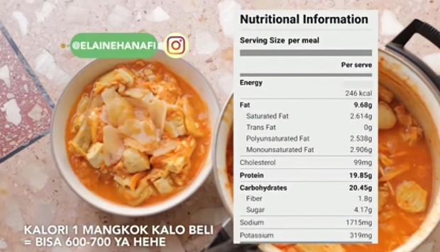 Nutrisi yang Terkandung pada Seblak Jeletot Rendah Kalori ala Elaine Hanafi/Foto: YouTuber.com/Elaine Hanafi Nutrisi yang Terkandung pada Seblak Jeletot Rendah Kalori ala Elaine Hanafi