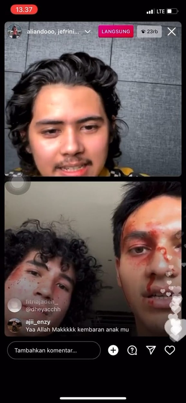 Siaran langsung Aliando Syarief bersama dengan Jefri Nichol / foto : instagram.com/aliandooo Siaran langsung Aliando Syarief bersama dengan Jefri Nichol / foto : instagram.com/aliandooo