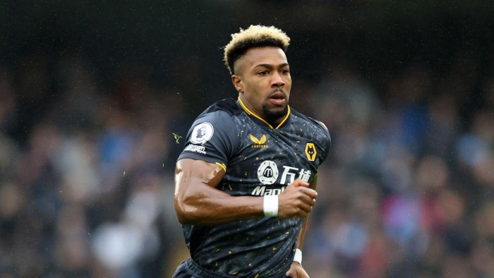 MANCHESTER, ENGLAND - DECEMBER 11: Adama Traore of Wolverhampton Wanderers in action during the Premier League match between Manchester City and Wolverhampton Wanderers at Etihad Stadium on December 11, 2021 in Manchester, England. (Photo by Naomi Baker/Getty Images)