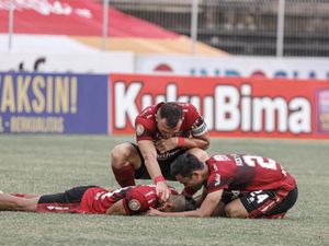 Air Mata Lerby Eliandry di Laga Bali United Vs Borneo FC