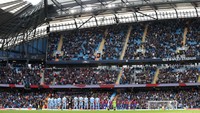 Dilansir dari The Sun, Manchester City menempati peringkat kelima. Rata-rata bangku kosong di Etihad Stadium sepanjang musim ini sebanyak 2.465 (Getty Images)