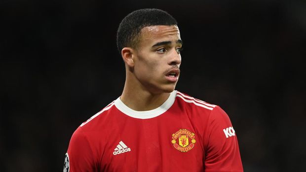 MANCHESTER, ENGLAND - DECEMBER 08: Mason Greenwood of Manchester United during the UEFA Champions League group F match between Manchester United and BSC Young Boys at Old Trafford on December 08, 2021 in Manchester, England. (Photo by Gareth Copley/Getty Images)