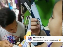 Pakai Taktik Halus, Ayah Ini Ancam Anaknya Agar Mau Makan