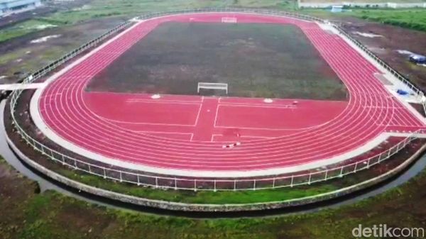 Penampakan Pembangunan Stadion RAA Adiwijaya Garut dari Atas