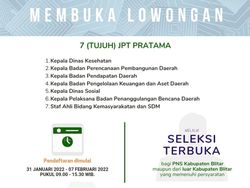 Pemkab Blitar Buka Lowongan 7 Jabatan Pimpinan Tinggi Pratama