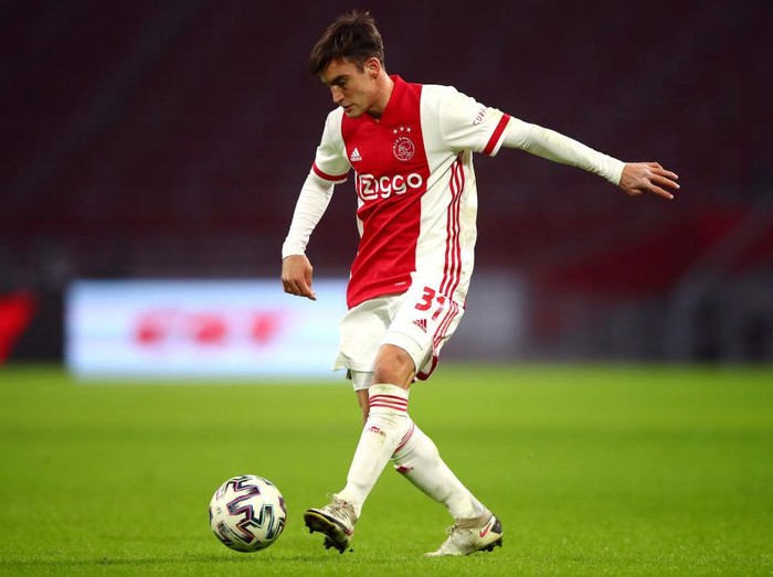 AMSTERDAM, NETHERLANDS - DECEMBER 12: Nicolas Tagliafico of Ajax in action during the Dutch Eredivisie match between Ajax and PEC Zwolle at Johan Cruijff Arena on December 12, 2020 in Amsterdam, Netherlands. (Photo by Dean Mouhtaropoulos/Getty Images)