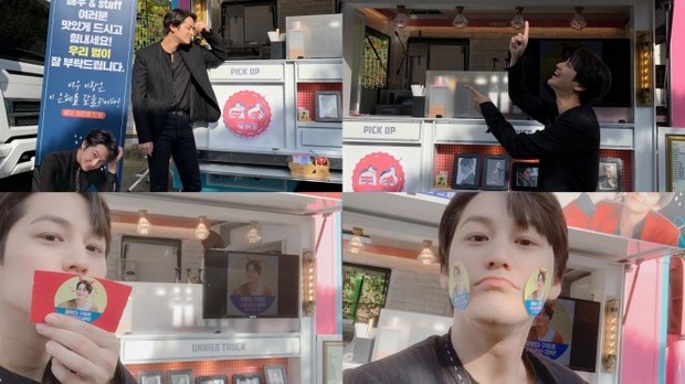 Kim Bum dengan coffee truck kiriman Lee Min Ho/Official Instagram @K.Kbeom Kim Bum