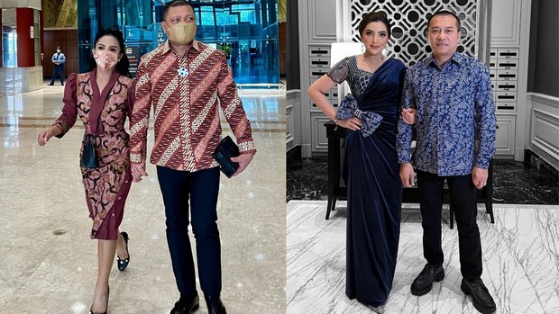 Mengenakan Outfit Senada, Kompak Berpose dengan Pasangan Masing-Masing