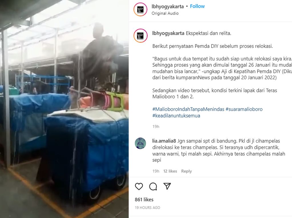 Video Viral Detik-detik Air Hujan Basahi Lapak PKL Teras Malioboro