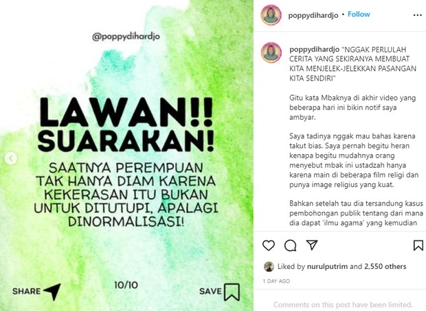 Ilustrasi KDRT/ Foto: Instagram/poppyrahardjo