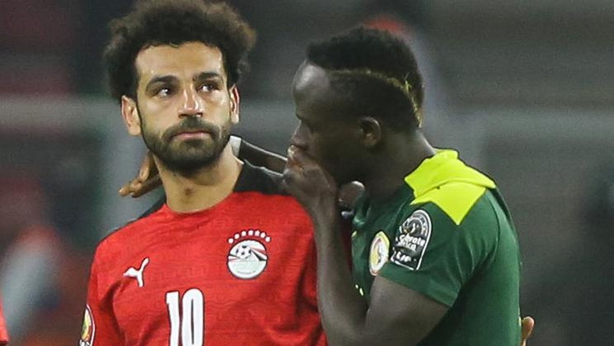 Mohamed Salah dan Sadio Mane di final Piala Afrika 2021. (Foto: Hassan Mohamed/dpa/Hassan Mohamed via Reuters)
