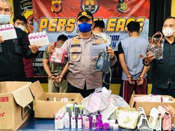 Polisi Pamerkan Alat Kecantikan-Tas dari Kasus Perampokan Toko Kosmetik