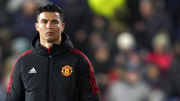 Cristiano Ronaldo Manchester United's Cristiano Ronaldo walks before the English Premier League soccer match between Burnley and Manchester United at Turf Moor, in Burnley, England, Tuesday, Feb. 8, 2022. (AP Photo/Jon Super)