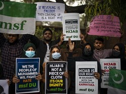 Protes Larangan Hijab di India, Massa: Kami Ingin Hak-hak Diberikan