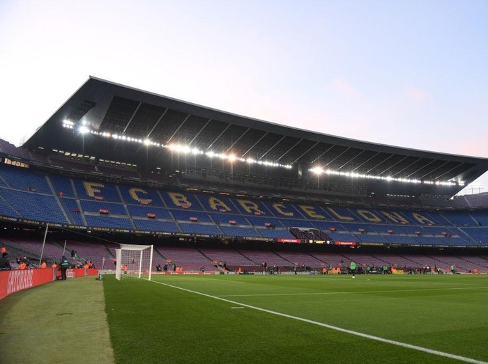 BARCELONA, SPAIN - DECEMBER 18: General view inside the stadium prior to  the LaLiga Santander match between FC Barcelona and Elche CF at Camp Nou on December 18, 2021 in Barcelona, Spain. (Photo by Alex Caparros/Getty Images)