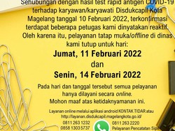 7 Pegawai Reaktif, Kantor Disdukcapil Kota Magelang Ditutup Sementara