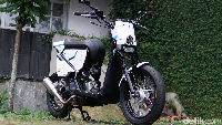 Ogah Pasaran! Suzuki Address Disulap Jadi Motor Flat Tracker
