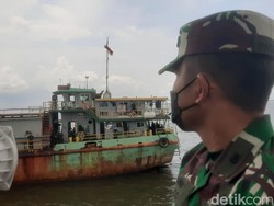 Penampakan Kapal Angkut Pasir Ilegal Pulau Rupat Riau yang Diamankan KKP