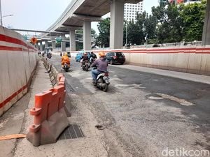 Kerusakan Jl HR Rasuna Said Jaksel Masih Menanti Perbaikan Permanen