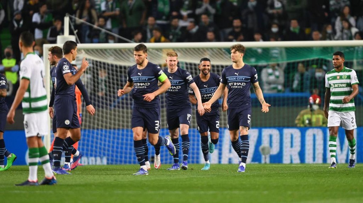 Manchester City unggul 4-0 atas Sporting di babak pertama (Foto: Getty Images/Mike Hewitt)