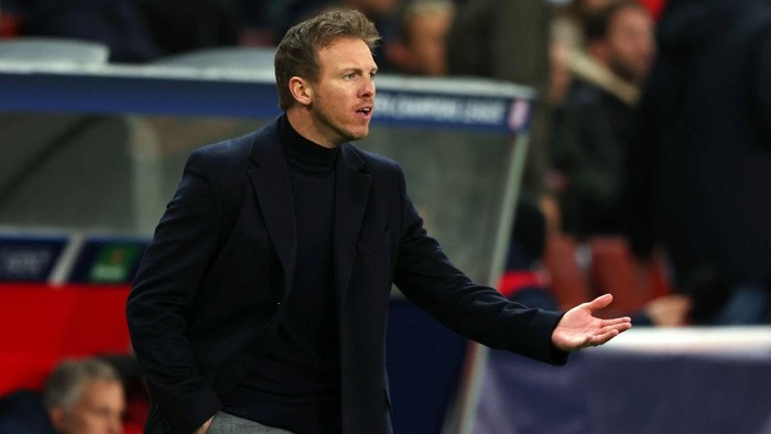 SALZBURG, AUSTRIA - FEBRUARY 16: Julian Nagelsmann, Head Coach of FC Bayern Muenchen reacts during the UEFA Champions League Round Of Sixteen Leg One match between FC Red Bull Salzburg and FC Bayern München at Football Arena Salzburg on February 16, 2022 in Salzburg, Austria. (Photo by Alexander Hassenstein/Getty Images)