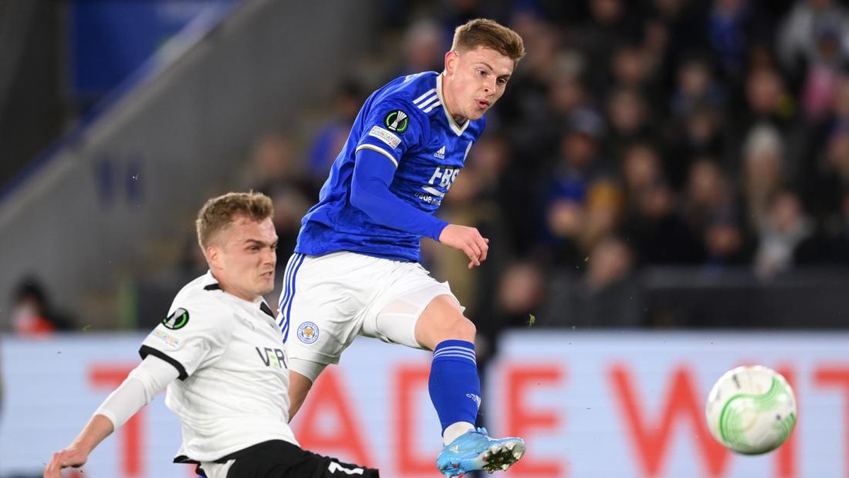 Leicester City menang 4-1 atas tim Denmark, Randers FC, di playoff 16 besar Conference League. (Foto: Getty Images/Laurence Griffiths)