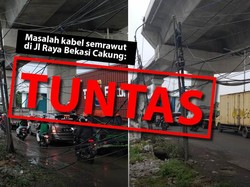 Before-After Kabel Semrawut di Jl Raya Bekasi Cakung Dirapikan