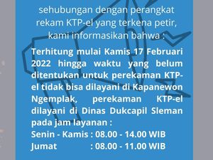 Perekaman e-KTP di Ngemplak Sleman Disetop Gegara Perangkat Kena Petir