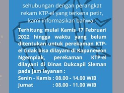 Perekaman e-KTP di Ngemplak Sleman Disetop Gegara Perangkat Kena Petir